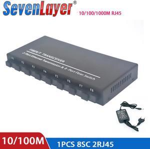 Fiber switch media converter Gigabit Ethernet Switch 8 SC 155M Fiber Port 2 1000M RJ45 utp Single Fiber SC 8F2E 8SC2E
