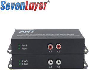 2Ch RCA Audio to Fiber Optic Digital Audio Converter Stereo Audio Over Fiber Optic Extender Converter for Broadcast System