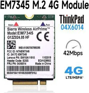 Sierra Wireless EM7345 GOBI5000 4G LTE HSPA+ GPRS WWAN NGFF Card FRU:04X6014 for Lenovo Thinkpad T440 W540 T440P X240 L540 X250