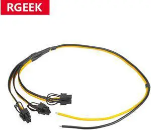 RGEEK 70cm Power Supply Cable 6+2 Pin Card Line 1 to 3 6pin + 2pin Adapter Cable 12AWG+18AWG Splitter Wire forMining