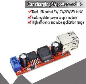 DC 6V-40V To 5V 3A Double USB Charge DC-DC Step Down Converter Module For Vehicle Car Charger LM2596 Dual Two USB DC 6V-40V To 5V 3A Double USB Charge DC-DC Step Down Converter Module For Vehicle Car Charger LM2596 Dual Two USB