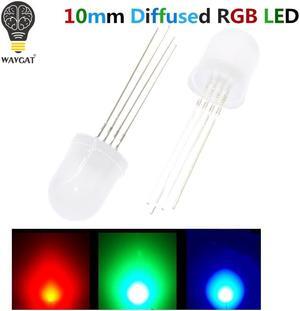 20PCS 10mm Full colors Diffused RGB LED Common Cathode 20mA 3 Colors Red Green Blue 4 Pin 10 mm Light-Emitting Diode LED Lamp