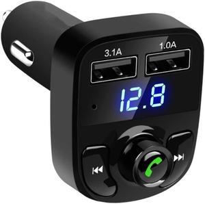 X8 Car FM Transmitter Bluetooth-compatible Hands-MP3 TF Player Dual USB