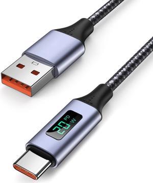 PD 20W USB to USB C Cable, 3.0A Fast Charging Phone USB C Cable with LED Display