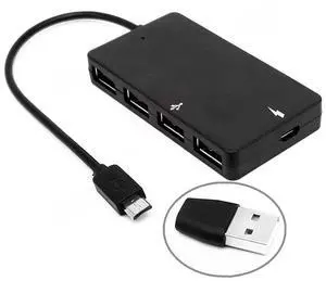 Generic Android mobile tablet micro USB hub hub is charged and OTG data cable adapter is powered Generic Android mobile tablet micro USB hub hub is charged and OTG data cable adapter is powered