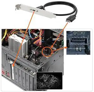 Generic Motherboard expansion cable connector, expansion cable with mounting screws, USB 3.1 E-type to USB-C type front board head Generic Motherboard expansion cable connector, expansion cable with mounting screws, USB 3.1 E-type to USB-C type front board head