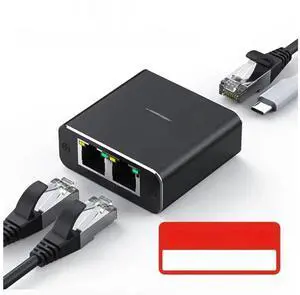 Generic 1 IN 2 Network Splitter 1000Mbps RJ45 Adapter Gigabit Converter Internet Ethernet 8P8C Extender Plug Extension Generic 1 IN 2 Network Splitter 1000Mbps RJ45 Adapter Gigabit Converter Internet Ethernet 8P8C Extender Plug Extension