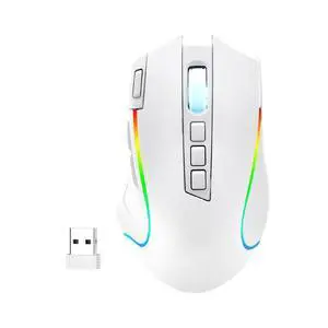 PRO RGB 8000 DPI Wired/Wireless 9 Programmable Buttons 6 Backlit Modes Gaming Mouse, White PRO RGB 8000 DPI Wired/Wireless 9 Programmable Buttons 6 Backlit Modes Gaming Mouse, White