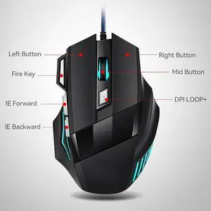 Professional Wired Gaming Mouse 7 Button 5500 DPI LED Optical USB Gamer Computer Mouse Mice Cable Mouse High Quality Professional Wired Gaming Mouse 7 Button 5500 DPI LED Optical USB Gamer Computer Mouse Mice Cable Mouse High Quality
