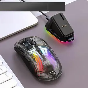 X2PRO RGB Transparent Wireless Mouse with Magnetic Charging Dock Tri-mode Bluetooth 2.4G/USB/Connection Mouse X2PRO RGB Transparent Wireless Mouse with Magnetic Charging Dock Tri-mode Bluetooth 2.4G/USB/Connection Mouse
