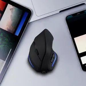 Vertical Mouse Bluetooth-Compatible +2.4GHz+Wired Rechargeable Wireless Vertical Ergonomic Optical Mouse 7 Buttons for Laptop PC Vertical Mouse Bluetooth-Compatible +2.4GHz+Wired Rechargeable Wireless Vertical Ergonomic Optical Mouse 7 Buttons for Laptop PC