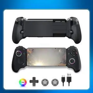 Generic for Gamepad Type-C Mobile Gaming Controller for iPhone 15 Series/Android, Stretching Phone Controller with Hall Effect Joys Generic for Gamepad Type-C Mobile Gaming Controller for iPhone 15 Series/Android, Stretching Phone Controller with Hall Effect Joys