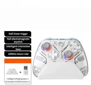 Generic for K10 For 2 Gaming Controller With Charging Dock RGB Wireless Gamepad Hall Joystick Trigger For NS /PC/Phone Generic for K10 For 2 Gaming Controller With Charging Dock RGB Wireless Gamepad Hall Joystick Trigger For NS /PC/Phone