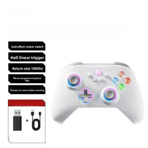 Generic for N10 Bluetooth Wireless Game Controller for Dual Hall Sensor Motion Vibration Compatible with PC Generic for N10 Bluetooth Wireless Game Controller for Dual Hall Sensor Motion Vibration Compatible with PC