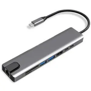 4K High Definition USB 3.0 Hub with Network Port 8-in-1 Notebook Expansion Converter Type-C Dock for Laptop 4K High Definition USB 3.0 Hub with Network Port 8-in-1 Notebook Expansion Converter Type-C Dock for Laptop