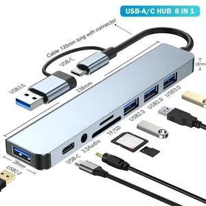 USB C Hub 8 In 1 Type C 3.1 To 4K Video Output Adapter with RJ45 SD/TF Card Reader PD Fast Charge for Type-C Laptop Notebook Laptop Computer USB C Hub 8 In 1 Type C 3.1 To 4K Video Output Adapter with RJ45 SD/TF Card Reader PD Fast Charge for Type-C Laptop Notebook Laptop Computer