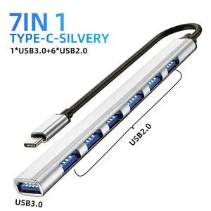 USB 3.0 HUB 7Port Type C Docking Station Splitter High Speed Data Transfer Expander OTG Adapter for Type-C Laptop Laptop USB 3.0 HUB 7Port Type C Docking Station Splitter High Speed Data Transfer Expander OTG Adapter for Type-C Laptop Laptop