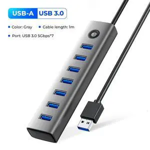 USB 3.0 HUB 5Gbps Dock Station 7-Port USB A Type C HUB S for Type-C Laptop Laptops USB 3.0 HUB 5Gbps Dock Station 7-Port USB A Type C HUB S for Type-C Laptop Laptops