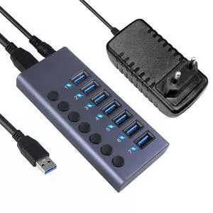 Metal USB 3.0 Hub Multi USB Splitter 4/7/10Ports Use Power Adapter Multiple Expander 2.0 Hub With Switch For Laptop Metal USB 3.0 Hub Multi USB Splitter 4/7/10Ports Use Power Adapter Multiple Expander 2.0 Hub With Switch For Laptop