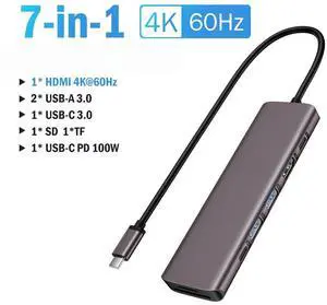 TC45 7Port USB to Video Output 4K 60Hz Docking Station USB C HUB Type-C USB Adapter PD100W SD TF For Type-C Laptop Type-C Phone TC45 7Port USB to Video Output 4K 60Hz Docking Station USB C HUB Type-C USB Adapter PD100W SD TF For Type-C Laptop Type-C Phone