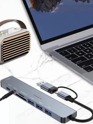 8-in-1 Docking USB3.0 Converter, Multi-Function Interface, Type C Mobile Phone Type-C Phone Tablet OTG Adapter 3.5mm Headphone 8-in-1 Docking USB3.0 Converter, Multi-Function Interface, Type C Mobile Phone Type-C Phone Tablet OTG Adapter 3.5mm Headphone