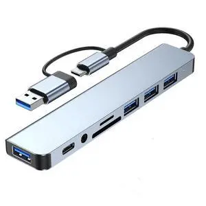 8 In 1 USB HUB Docking Station USB C / USB A HUB With Splitter Card Reader, USB C Port, USB 3.0/2.0 SD/TF Splitter Card Reader 8 In 1 USB HUB Docking Station USB C / USB A HUB With Splitter Card Reader, USB C Port, USB 3.0/2.0 SD/TF Splitter Card Reader