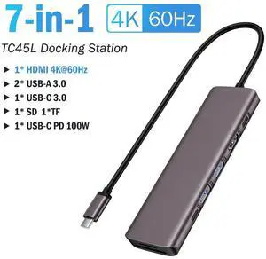7-in-1 USB HUB Docking Station USB-C Hub Video Output 4K 60Hz USB 3.0 Adapter PD100W Charge For Type-C Laptop Laptop Accessories 7-in-1 USB HUB Docking Station USB-C Hub Video Output 4K 60Hz USB 3.0 Adapter PD100W Charge For Type-C Laptop Laptop Accessories