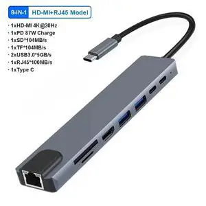 10 in 1 USB C Docking Station USB Hub Dock with Video Output VGA AUX Adapter USB 3.0 5Gbps Ports for Type-C Laptop Laptop 10 in 1 USB C Docking Station USB Hub Dock with Video Output VGA AUX Adapter USB 3.0 5Gbps Ports for Type-C Laptop Laptop