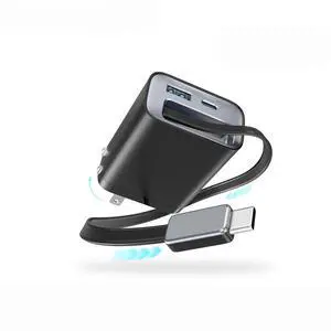 65W GaN PD3.1 Fast Charger With Retractable Cable , 3-Port Type-C + USB-A Travel Adapter For Type-C Phone , Laptops 65W GaN PD3.1 Fast Charger With Retractable Cable , 3-Port Type-C + USB-A Travel Adapter For Type-C Phone , Laptops