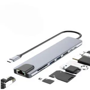 Usb 7/8 In 1 Type C 3 1 To 4k HdTV Hub Adapter With Sd Tf Rj45 Card Reader Pd FastCharge For Type-C Laptop Notebook Computer Usb 7/8 In 1 Type C 3 1 To 4k HdTV Hub Adapter With Sd Tf Rj45 Card Reader Pd FastCharge For Type-C Laptop Notebook Computer