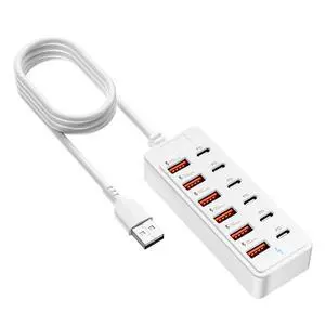 12 Ports USB HUB 6USB+6Type-C Fast Charging Docking Station For Cellphones Tablet Laptop Computer Mouse Keyboard External Cable 12 Ports USB HUB 6USB+6Type-C Fast Charging Docking Station For Cellphones Tablet Laptop Computer Mouse Keyboard External Cable