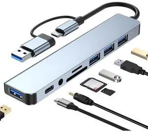 USB C Hub 8 In 2 Type C 3.1 To 4K Video Output Adapter with RJ45 SD/TF Card Reader PD Fast Charge for Type-C Laptop Notebook Laptop Tablet USB C Hub 8 In 2 Type C 3.1 To 4K Video Output Adapter with RJ45 SD/TF Card Reader PD Fast Charge for Type-C Laptop Notebook Laptop Tablet