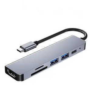 6 In 1 PD Type C Docking Station MST Multi Hub Dual Video Output USB3.0 Audio Adapter for Type-C Laptop Dock 6 In 1 PD Type C Docking Station MST Multi Hub Dual Video Output USB3.0 Audio Adapter for Type-C Laptop Dock