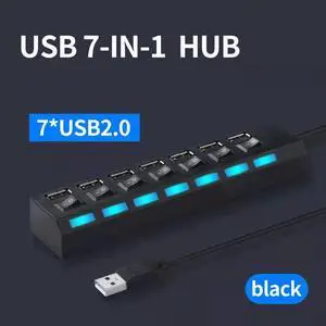 USB Hub 4/7 Ports USB 2.0 Extender Adapter High Speed Hub USB Splitter Switch On Off Dock Station PC Computer Laptop Accessories USB Hub 4/7 Ports USB 2.0 Extender Adapter High Speed Hub USB Splitter Switch On Off Dock Station PC Computer Laptop Accessories