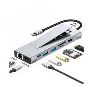 USB C Hub with Disk Storage Function M.2 NVMe SSD Hub Type-C to RJ45 Video Output Adapter PD100W USB 3.2 Splitter for Laptop USB C Hub with Disk Storage Function M.2 NVMe SSD Hub Type-C to RJ45 Video Output Adapter PD100W USB 3.2 Splitter for Laptop
