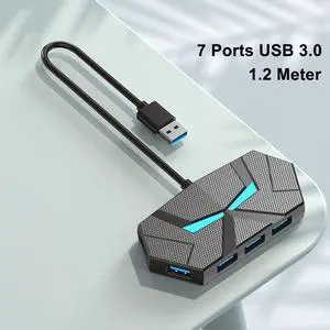 7 Ports USB 3.0 HUB 5Gbps USB Docking Station USB HUB USB Splitter OTG Adapter with TYPE C Power Port For PC Laptop Type-C Laptop 7 Ports USB 3.0 HUB 5Gbps USB Docking Station USB HUB USB Splitter OTG Adapter with TYPE C Power Port For PC Laptop Type-C Laptop