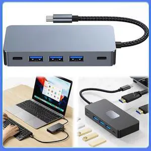 7 in 1 USB C To Dual Video Output Docking Station PD 100W with 2 4K Video Output Ports 7 in 1 USB C To Dual Video Output Docking Station PD 100W with 2 4K Video Output Ports