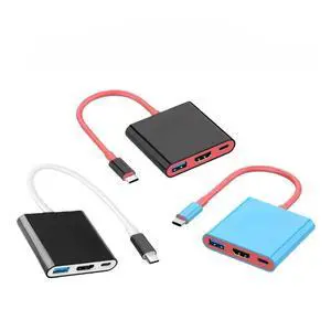 3 In 1 USB C Docking Station USB 3.0 Type-C to Video Output 4K, Multifunctional Docking Station for Gaming Handheld/Laptop/Phone 3 In 1 USB C Docking Station USB 3.0 Type-C to Video Output 4K, Multifunctional Docking Station for Gaming Handheld/Laptop/Phone