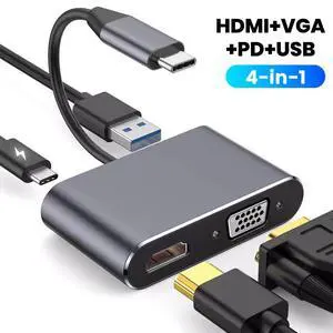 Type-c Docking Station Video Output VGA Game Console USB Monitor VGA Docking Station 4 in 1 HUB 4K High Definition Type-c Docking Station Video Output VGA Game Console USB Monitor VGA Docking Station 4 in 1 HUB 4K High Definition