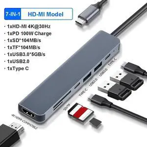 8-in-1 USB 3.2 Hub With Disk Storage Function M.2 SATA NVME SSD Type C to Video Output Splitter SD/TF Reader For Type-C Laptop 8-in-1 USB 3.2 Hub With Disk Storage Function M.2 SATA NVME SSD Type C to Video Output Splitter SD/TF Reader For Type-C Laptop