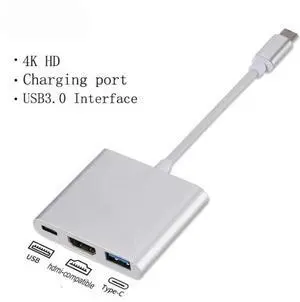 3 in 1 USB C To Video Output Splitter Hub 4K Video Output USB 3.0 PD Fast Charging Smart Adapter for Type-C Laptop Type-C Docking Station 3 in 1 USB C To Video Output Splitter Hub 4K Video Output USB 3.0 PD Fast Charging Smart Adapter for Type-C Laptop Type-C Docking Station