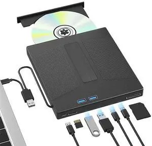 External Blu Ray Drive USB 3.0 BD/DVD/CD-ROM Player Burner for Laptop PC Support 100G Disc Optical Drives with SD/TF Card Slots External Blu Ray Drive USB 3.0 BD/DVD/CD-ROM Player Burner for Laptop PC Support 100G Disc Optical Drives with SD/TF Card Slots