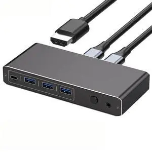 2K 120Hz Thunderbolt USB C HDMI KVM Switch 100W PD Charge Type C USB KVM Switcher for PC Desktop Notebook with 1 HDMI Monitor 2K 120Hz Thunderbolt USB C HDMI KVM Switch 100W PD Charge Type C USB KVM Switcher for PC Desktop Notebook with 1 HDMI Monitor