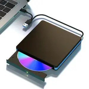 External CD/DVD Drive with Mute Design, USB 3.0/Type-C Portable CD DVD Burner Player Optical Drives for Laptops Linux Windows Mac External CD/DVD Drive with Mute Design, USB 3.0/Type-C Portable CD DVD Burner Player Optical Drives for Laptops Linux Windows Mac