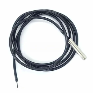 For DS18B20 Temperature Sensor Probe 304 Stainless Steel 6*30MM OD 3.0MM Waterproof Dustproof Sensors Cable 1M Length For DS18B20 Temperature Sensor Probe 304 Stainless Steel 6*30MM OD 3.0MM Waterproof Dustproof Sensors Cable 1M Length