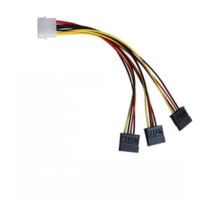 For 1pc 4 Pin IDE To 3 SATA Power Splitter Extension Cable Connectors Computer Connection And Pluging HDD Cord For 1pc 4 Pin IDE To 3 SATA Power Splitter Extension Cable Connectors Computer Connection And Pluging HDD Cord