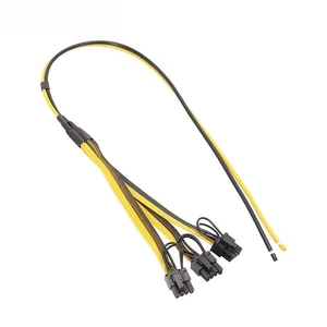 For 70cm Power Supply Cable 6+2 Pin Card Line 1 to 3 6pin + 2pin Adapter Cable 12AWG+18AWG Splitter Wire for Mining For 70cm Power Supply Cable 6+2 Pin Card Line 1 to 3 6pin + 2pin Adapter Cable 12AWG+18AWG Splitter Wire for Mining