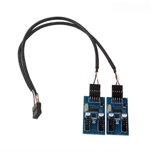 For Motherboard USB 2.0 9pin Header 1 to 4 Extension Hub Splitter Adapter Converter USB 2.0 Male to 4 Male-30CM 9-pin Internal Cable For Motherboard USB 2.0 9pin Header 1 to 4 Extension Hub Splitter Adapter Converter USB 2.0 Male to 4 Male-30CM 9-pin Internal Cable