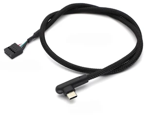 For 1pcs High Speed USB 9Pin to Type C Elbow Cable Adapter Shielded for Reliable Transmission Mesh Line for Motherboard 60CM For 1pcs High Speed USB 9Pin to Type C Elbow Cable Adapter Shielded for Reliable Transmission Mesh Line for Motherboard 60CM