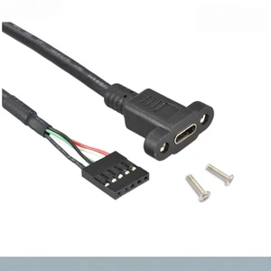 For 5-pin to Type-C Female With Ear Adapter Cable 2.54 Terminal Motherboard 5-pin USB 2.0 Chassis Data Cable
